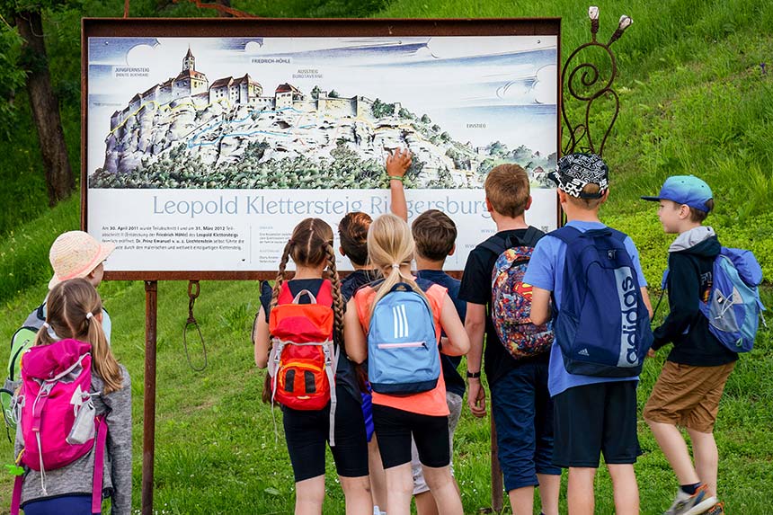 Riegersburg Volksschule Burgbesuch Klettersteige