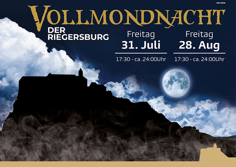 Vollmondnacht der Riegersburgam 31. Juli und 28. August 2026